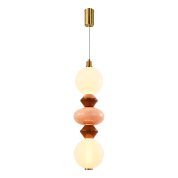LED Pendant Light on Cable FLORES LED/15W/230V gold/orange/brown