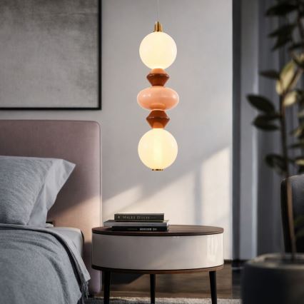 LED Pendant Light on Cable FLORES LED/15W/230V gold/orange/brown
