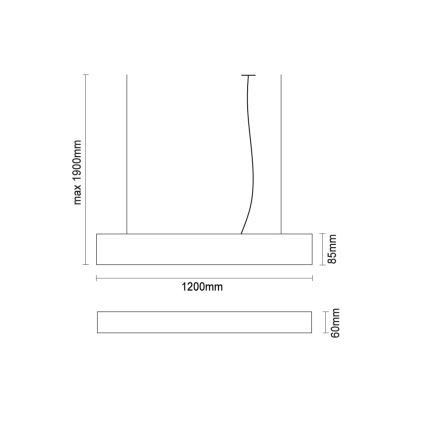 LED Pendant Light on Cable LED/55W/230V 3000/4000/6500K 120 cm black