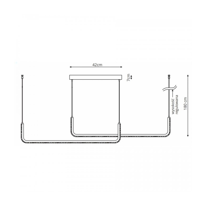 LED pendant light on cable MALAWI 2xLED/20W/230V 3000/4000/6000K black