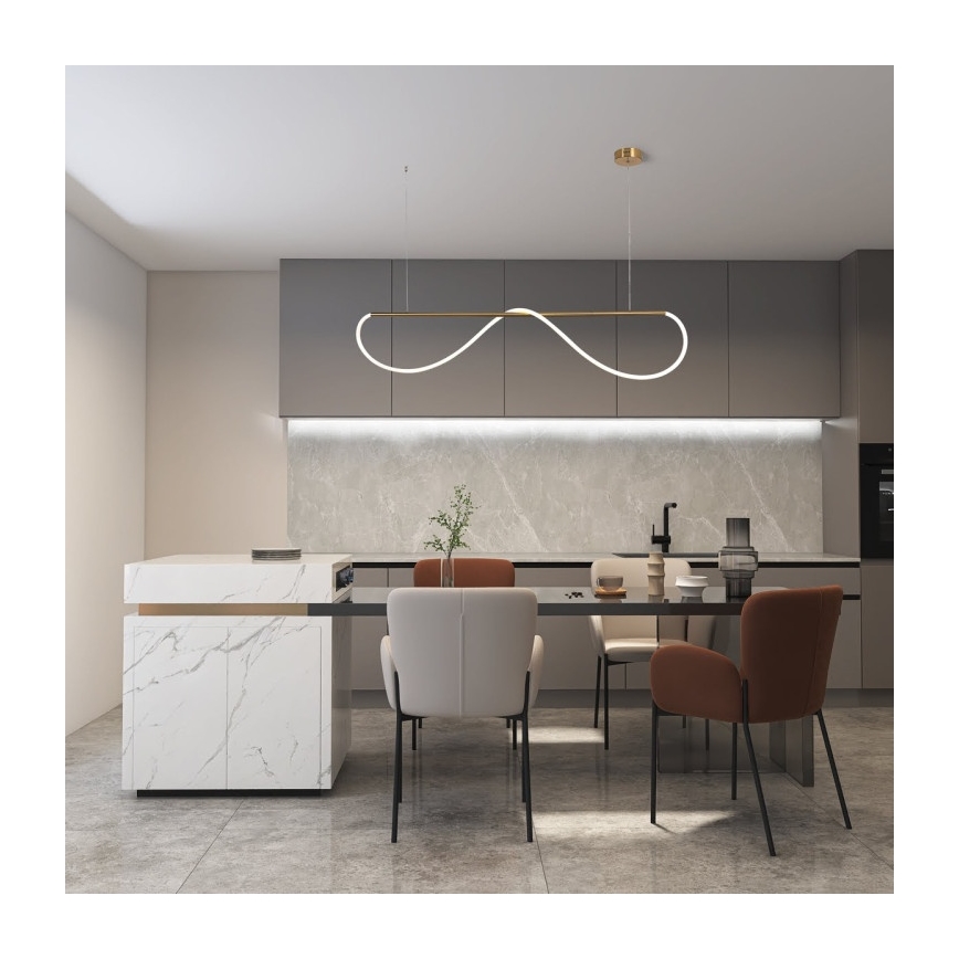 LED pendant light on cable MELECA LED/36W/230V 3000/4000/6000K 160 cm gold