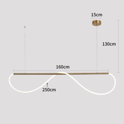 LED pendant light on cable MELECA LED/36W/230V 3000/4000/6000K 160 cm gold