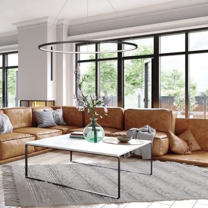 LED pendant light on cable SATURNO LED/57W/230V diameter 100 cm IP44 black