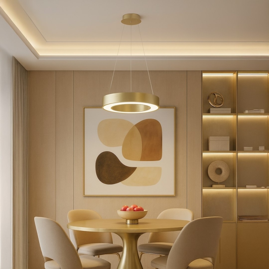 LED pendant light on cable UNION LED, 40 W / 230 V, 3000/4000/6500 K, Ø 40 cm, gold