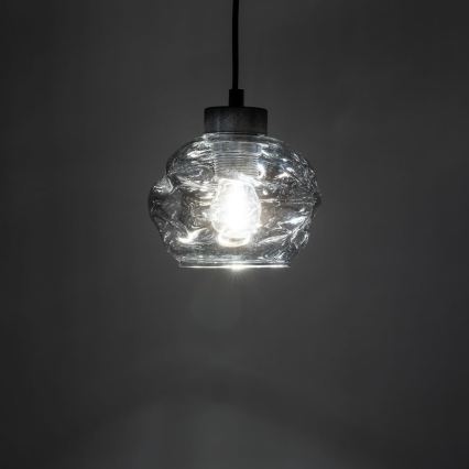 LED pendant light on cable ZULIA 1xE27/15W/230V black/smoked black