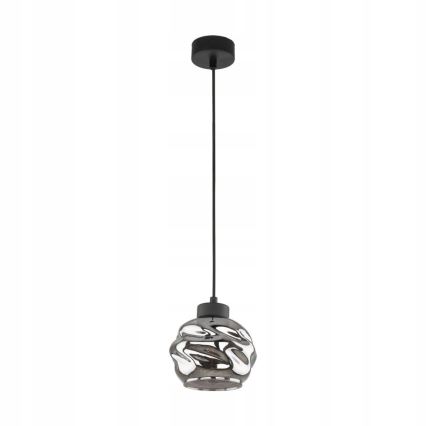 LED pendant light on cable ZULIA 1xE27/15W/230V black/smoked black