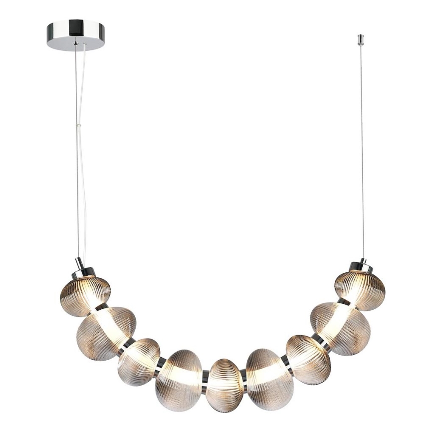 LED Pendant on Cable BOLLA LED/36W/230V polished chrome/smoky grey