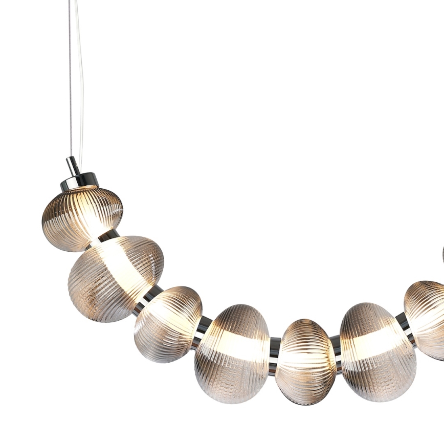 LED Pendant on Cable BOLLA LED/36W/230V polished chrome/smoky grey