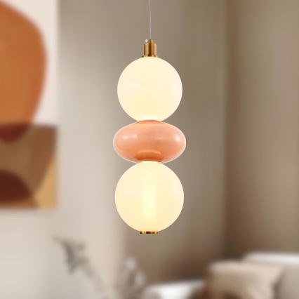LED Pendant on Cable FLORES LED/12W/230V Gold/Orange