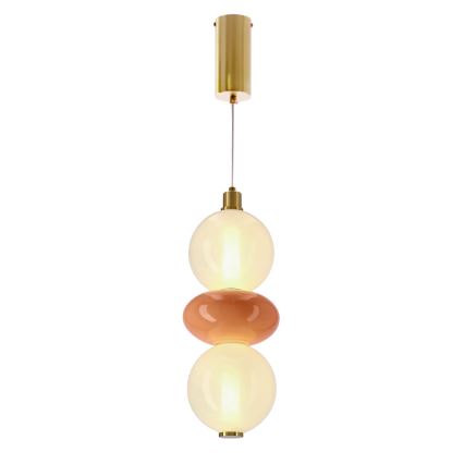 LED Pendant on Cable FLORES LED/12W/230V Gold/Orange