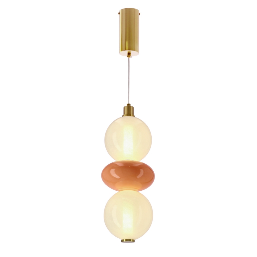 LED Pendant on Cable FLORES LED/12W/230V Gold/Orange