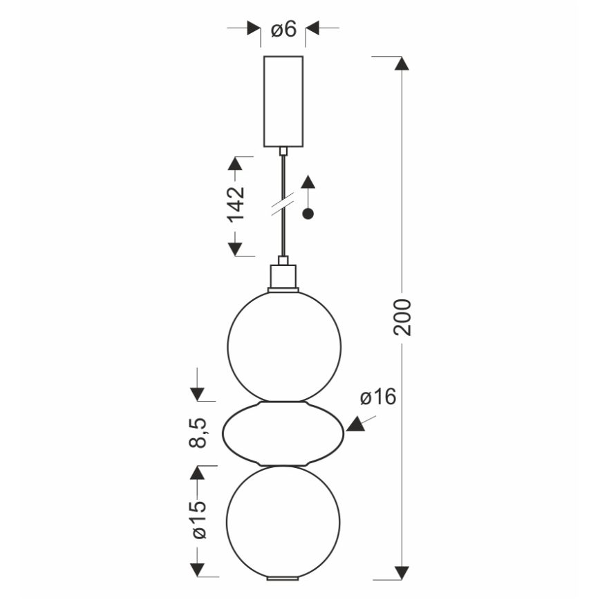 LED Pendant on Cable FLORES LED/12W/230V Gold/Orange