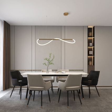 LED pendant on cable MELECA LED/24W/230V 3000/4000/6000K 100 cm gold