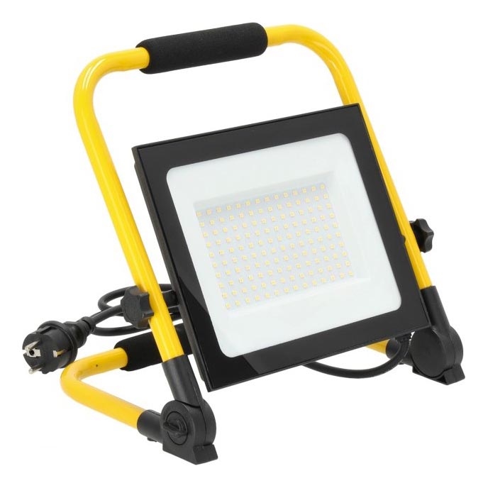 LED Portable floodlight TIGRA LED/100W/4000K IP54 black/yellow