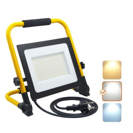 LED Portable floodlight TIGRA LED/100W/4000K IP54 black/yellow