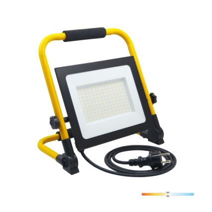 LED Portable floodlight TIGRA LED/100W/4000K IP54 black/yellow