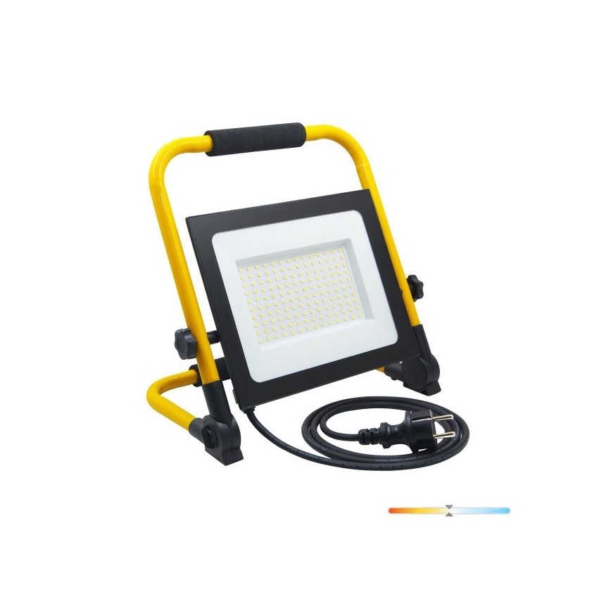 LED Portable floodlight TIGRA LED/100W/4000K IP54 black/yellow