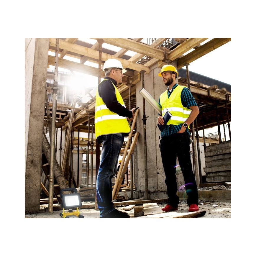 Dimmable Portable LED Floodlight TIGRA LED/20W/3.7V 4000K IP54 4400 mAh black/yellow