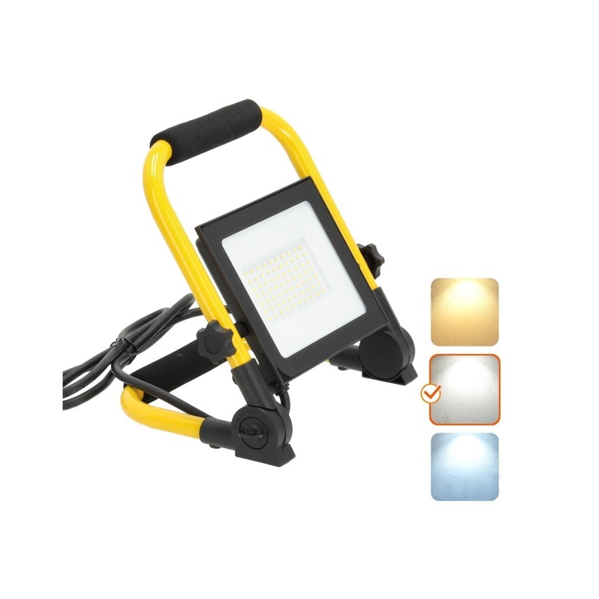 LED Portable floodlight TIGRA LED/50W/4000K IP54 black/yellow