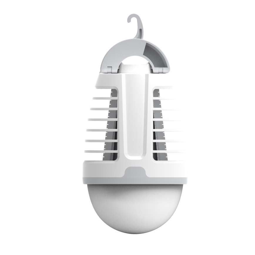 LED Portable rechargeable lamp with an insect trap LED/5W/1800 mAh IPX4 white/grey