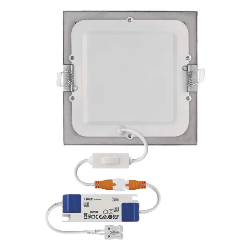 LED Recessed Ceiling Light NEXXO LED/12,5W/230V 3000/3500/4000K silver 17x17 cm