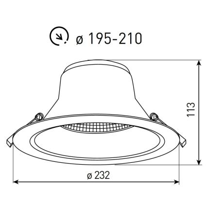 LED bathroom recessed downlight NYON LED/26W/230V 3000/4000/5700K Ø 23.2 cm IP44 white
