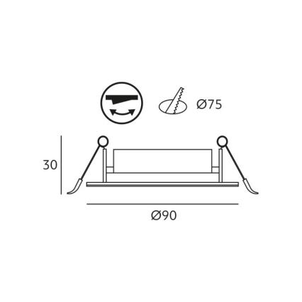 LED recessed downlight BRINO LED/3/5/7W/230V 3000/4000/6500K black