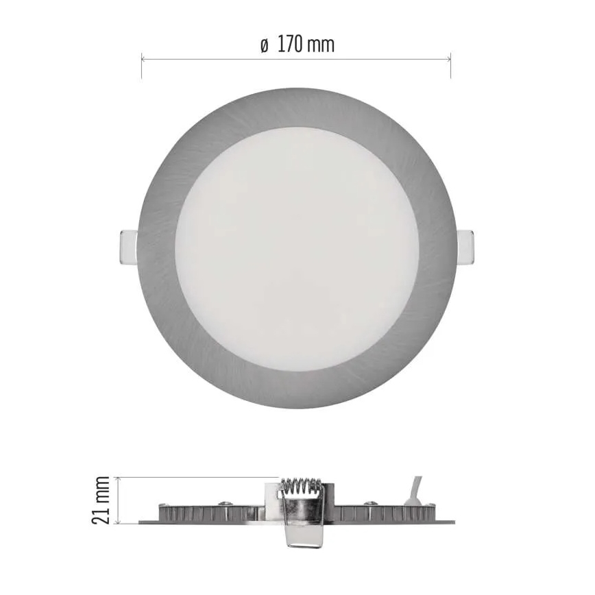 LED recessed downlight NEXXO LED/12.5W/230V 3000/3500/4000K silver Ø 17 cm