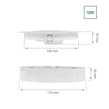 LED Recessed light ALGINE 2in1 LED/12W/230V 4000K