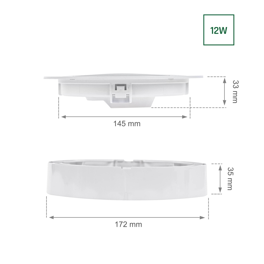 LED Recessed light ALGINE 2in1 LED/12W/230V 4000K
