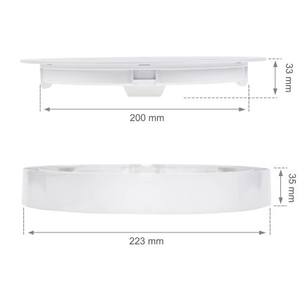 LED Recessed light ALGINE 2in1 LED/18W/230V 3000K