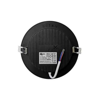 LED Recessed light CIRCLE LED/12W/230V 4000K d. 17 cm black