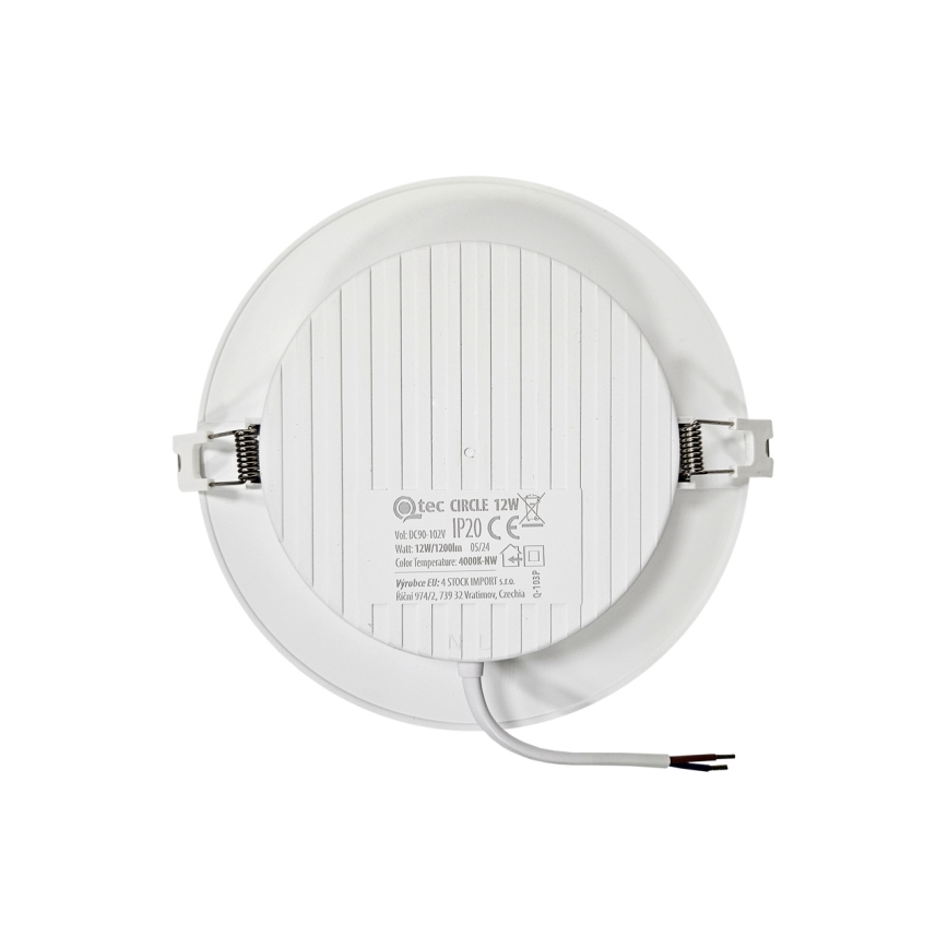 LED Recessed light CIRCLE LED/12W/230V 4000K d. 17 cm white