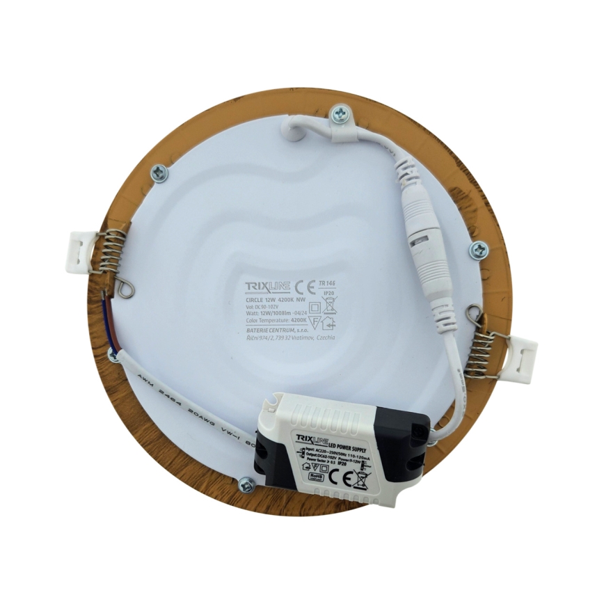 LED Recessed light CIRCLE LED/12W/230V 4200K d. 16,7 cm brown