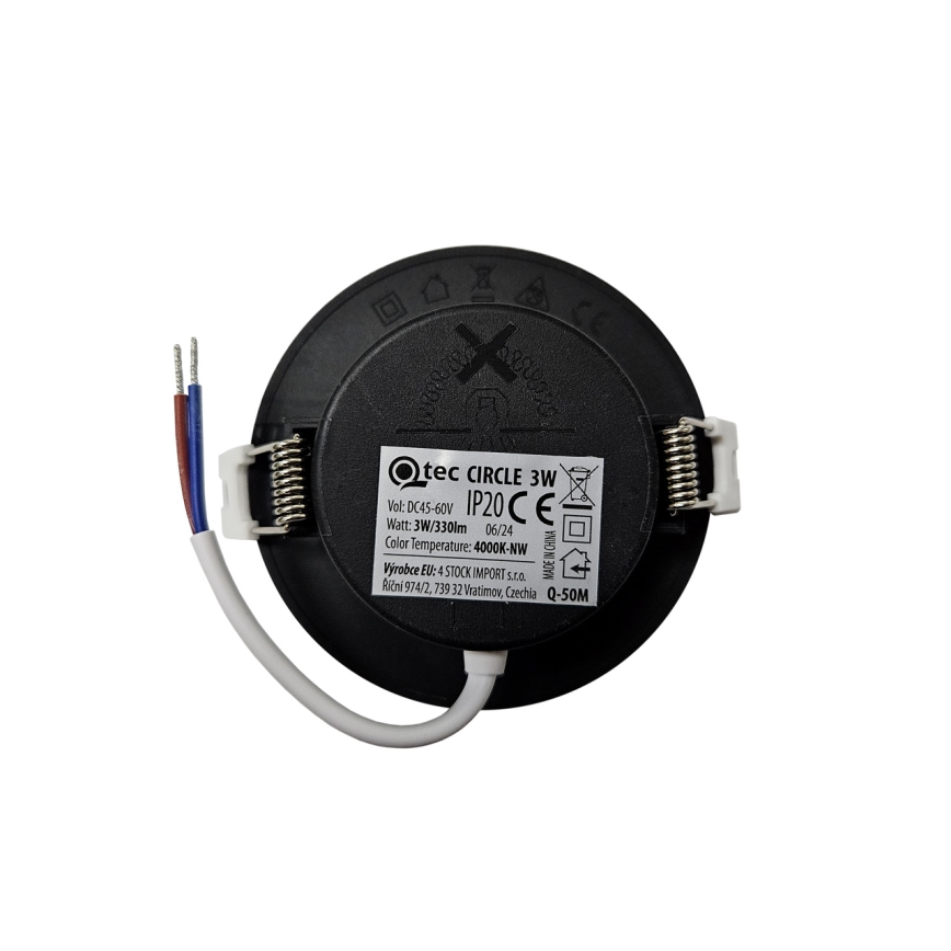 LED Recessed light CIRCLE LED/3W/230V 4000K d. 9 cm black