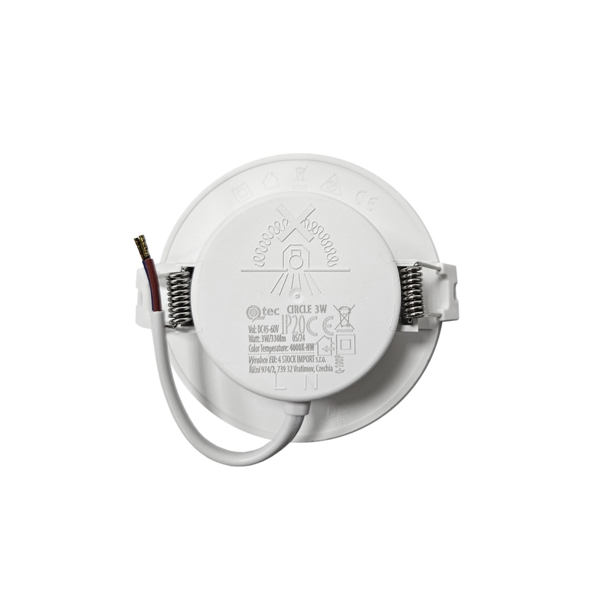 LED Recessed light CIRCLE LED/3W/230V 4000K d. 9 cm white