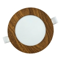 LED Recessed light CIRCLE LED/6W/230V 4200K d. 11,8 cm brown