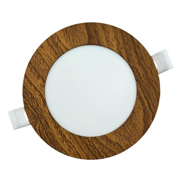 LED Recessed light CIRCLE LED/6W/230V 4200K d. 11,8 cm brown