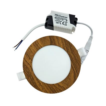 LED Recessed light CIRCLE LED/6W/230V 4200K d. 11,8 cm brown
