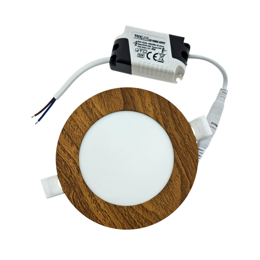 LED Recessed light CIRCLE LED/6W/230V 4200K d. 11,8 cm brown