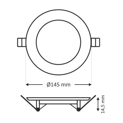 LED Recessed light CIRCLE LED/9W/230V 6500K d. 14,5 cm white