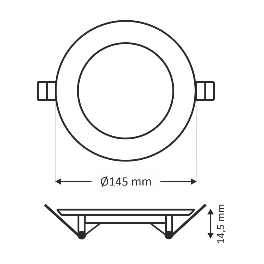 LED Recessed light CIRCLE LED/9W/230V 6500K d. 14,5 cm white