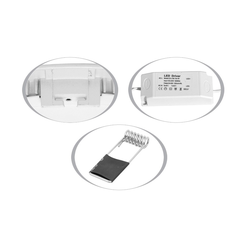 LED Bathroom recessed light LADA LED/18W/230V 2700K IP44