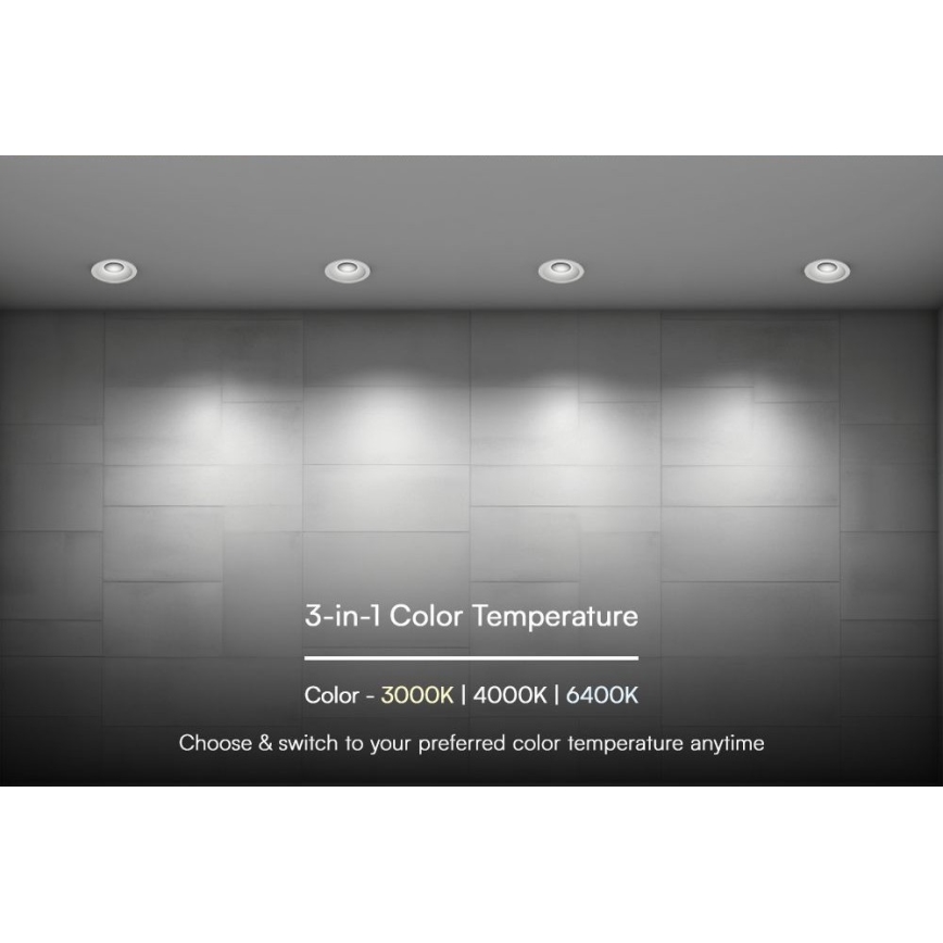 LED Recessed light LED/12W/230V 3000/4000/6400K ø 8,6 cm white
