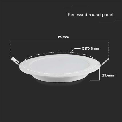 LED Recessed light LED/12W/230V 6500K