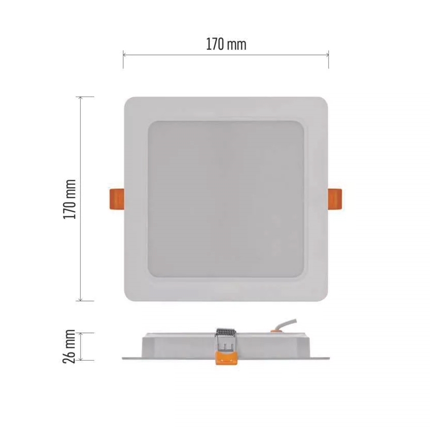 LED Recessed light LED/18W/230V 17x17 cm white