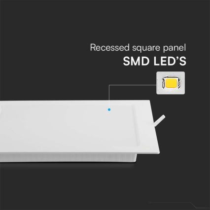 LED Recessed light LED/18W/230V 22x22 cm 4000K white