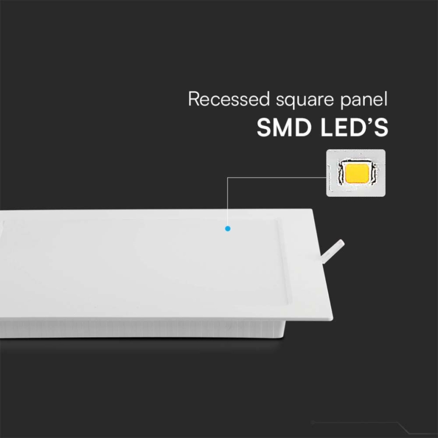 LED Recessed light LED/18W/230V 22x22 cm 4000K white