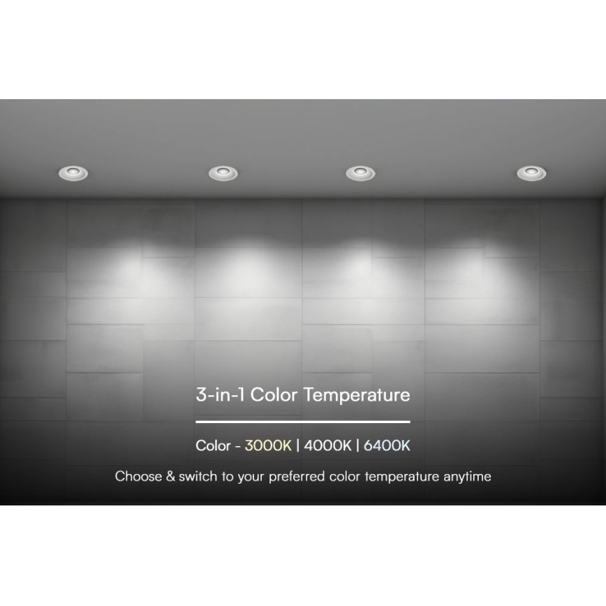 LED Recessed light LED/18W/230V 3000/4000/6400K d. 10,6 cm white