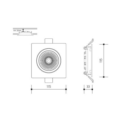 LED Recessed light LED/18W/230V 4000K 11,5x11,5 cm white